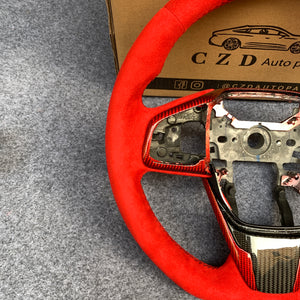 2016-2021 Honda 10th gen Civic SI/FK8/Clarity/MK10 carbon fiber steering wheel with all red from czd auto parts