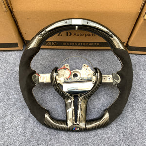 CZD Autoparts for BMW M1 M2 M3 M4 F80 F82 F83 carbon fiber steering wheel forged carbon fiber with sliver flakes inner trim