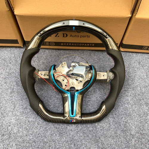 CZD Autoparts For BMW M2 F87 M3 F80 M4 F82 carbon fiber steering wheel with Japanese LED