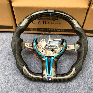 CZD Autoparts For BMW M2 F87 M3 F80 M4 F82 carbon fiber steering wheel with Japanese LED
