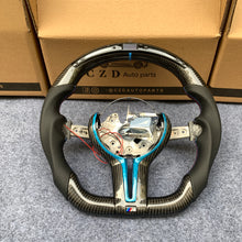 Load image into Gallery viewer, CZD Autoparts For BMW f series M1 M2 M3 M4 carbon fiber steering wheel with Japanese LED