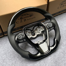 Load image into Gallery viewer, CZD For 8th Gen 2018/2019/2020/2021 Toyota Camry/SE/XSE/TRD carbon fiber steering wheel with smooth leather sides