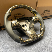 Load image into Gallery viewer, Tesla Model 3 2017/2018/2019/2020 carbon fiber steering wheel from CZD with forged CF with gold flakes