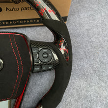 Load image into Gallery viewer, CZD Autoparts for Toyota 8th gen Camry se xse le xle 2018-2022 carbon fiber steering wheel  black alcanta airbag cover with red stitching