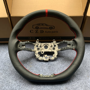 CZD Autoparts For Honda Civic 2021-2022 carbon fiber steering wheel black perforated leather steering wheel core