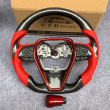 Load image into Gallery viewer, CZD Autoparts for Toyota 8th gen Camry se xse le xle 2018-2022 carbon fiber steering wheel  round top and flat bottom