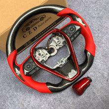 Load image into Gallery viewer, CZD For 8th 2018/2019/2020/2021 Toyota camry/SE/XSE/TRD carbon fiber steering wheel with red stitching