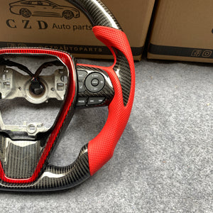 CZD For 8th Gen 2018/2019/2020/2021 Toyota Camry/SE/XSE/TRD carbon fiber steering wheel with perforated leather sides