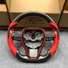 Load image into Gallery viewer, CZD Autoparts for Toyota 8th gen Camry se xse le xle 2018-2022 carbon fiber steering wheel round top and flat bottom