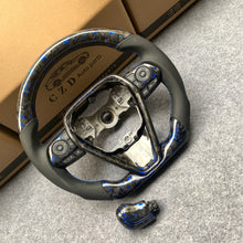 Load image into Gallery viewer, CZD For 8th Gen 2018/2019/2020/2021 Toyota Camry/SE/XSE/TRD carbon fiber steering wheel with forged carbon fiber with blue flakes top&amp;bottom&amp;trim