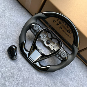 CZD Autoparts for Toyota 8th gen Camry se xse le xle 2018-2022 carbon fiber steering wheel  piano black knob