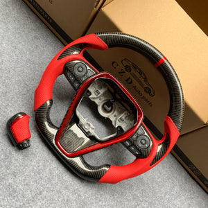 CZD For 8th Gen 2018/2019/2020/2021 Toyota Camry/SE/XSE/TRD carbon fiber steering wheel with red stripe