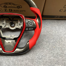 Load image into Gallery viewer, CZD Autoparts for Toyota 8th gen Camry se xse le xle 2018-2022 carbon fiber steering wheel red stripe line at top