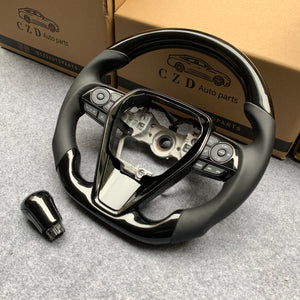 CZD For 8th Gen 2018/2019/2020/2021 Toyota Camry/SE/XSE/TRD carbon fiber steering wheel with piano black top&bottom&trim