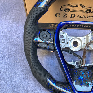 CZD For 8th 2018/2019/2020/2021 Toyota Camry SE/XSE/TRD carbon fiber steering wheel with round top，flat bottom