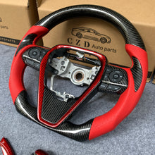 Load image into Gallery viewer, CZD Autoparts for Toyota Avalon 2019-2022 carbon fiber steering wheel gloss red carbon fiber outer trim