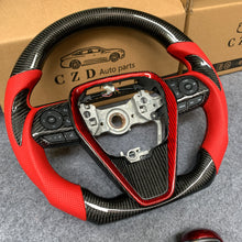 Load image into Gallery viewer, CZD Autoparts for Toyota Avalon 2019-2022 carbon fiber steering wheel gloss red carbon fiber outer trim