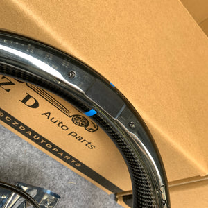 CZD Autoparts for BMW M5 F10 M6 F12 F13 carbon fiber steering wheel with gloss black carbon fiber trim