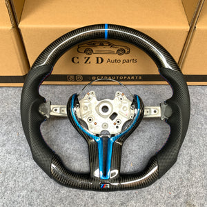 CZD Autoparts for BMW M1 M2 M3 M4 X5M X6M carbon fiber steering wheel gloss black carbon fiber top and bottom