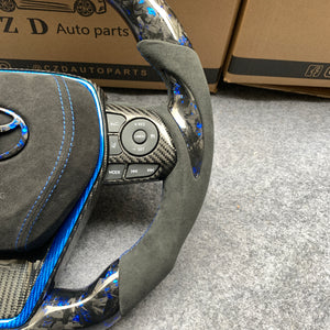 CZD Autoparts for Toyota Avalon 2018-2022 carbon fiber steering wheel black alcantara airbag cover