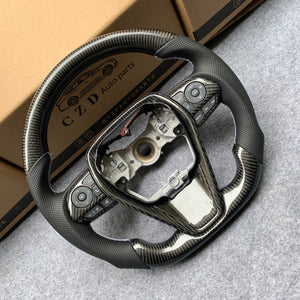 CZD For 8th Gen 2018/2019/2020/2021 Toyota Camry/SE/XSE/TRD carbon fiber steering wheel with round top,flat bottom