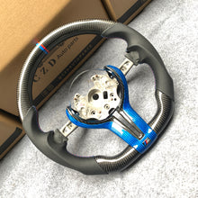 Load image into Gallery viewer, CZD Autoparts for BMW M1 M2 M3 M4 F80 F82 F83 carbon fiber steering wheel blue carbon fiber trim