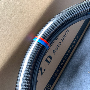 CZD Autoparts For BMW F83 M5 F10 M6 F06 F12 F13 carbon fiber steering wheel outer trim in gloss blue carbon fiber