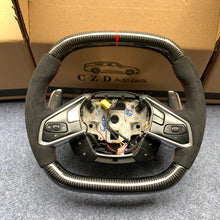 Load image into Gallery viewer, CZD Chevrolet Corvette C8 2020 carbon fiber steering wheel with red stitching