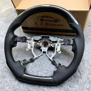 CZD Autoparts For Toyota Land Cruiser 70 Series 2010-2019 carbon fiber steering wheel print white“TRO” logo top