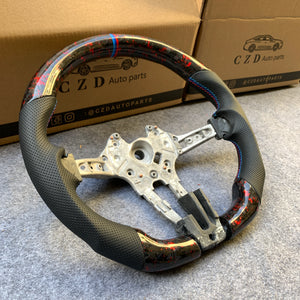 CZD Autoparts For BMW f series M1 M2 M3 M4 carbon fiber steering wheel gloss forged carbon fiber with red flakes