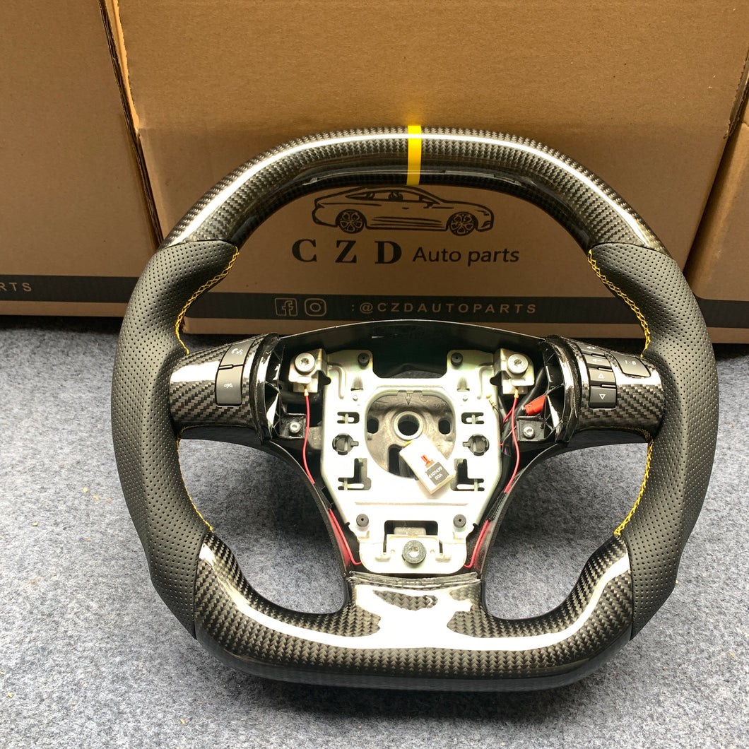 CZD auto parts For Chevrolet Corvette C6 Z06 2006-2011 carbon fiber steering wheel with yellow stripe