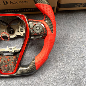 CZD For 8th Gen 2018/2019/2020/2021 Toyota Camry/SE/XSE/TRD carbon fiber steering wheel with JP LED