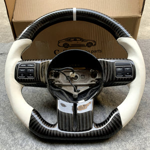 CZD auto parts For Jeep Patriot 2011-2016 carbon fiber steering wheel with white smooth leather