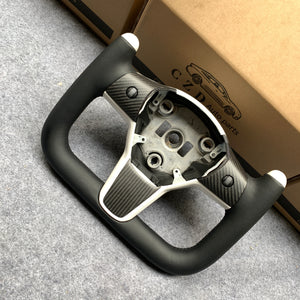 Tesla Model 3 2017/2018/2019/2020 carbon fiber steering wheel from CZD with yoke