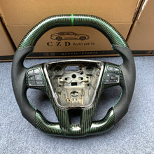 Load image into Gallery viewer, CZD Autoparts For Volvo 2017 V60 R carbon fiber steering wheel gloss green wire carbon fiber top&amp;bottom