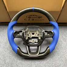 Load image into Gallery viewer, CZD Autoparts For Honda 11th gen Civic XI carbon fiber steering wheel blue perforated leather sides