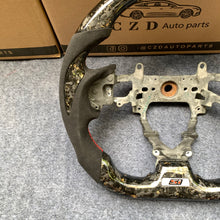 Load image into Gallery viewer, CZD Autoparts For Honda FK2 carbon fiber steering wheel forged carbon fiber with golden flakes thumbgrips