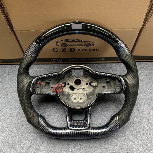 CZD Autoparts For Volkswagen Golf 7 GTI 201-2016 carbon fiber steering wheel with Japanese LED