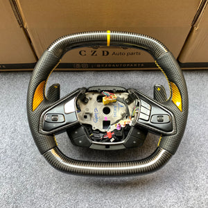 2020 Chevrolet Corvette C8  carbon fiber steering wheel from CZD with yellow thumbgrips