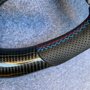 CZD Autoparts for BMW M1 M2 M3 M4 F80 F82 F83 carbon fiber steering wheel The black perforated leather with blue stitching