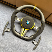 Load image into Gallery viewer, CZD Autoparts for BMW M1 M2 M3 M4 F80 F82 F83 carbon fiber steering wheel with extended paddles shifters