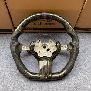 CZD Autoparts for BMW M1 M2 M3 M4 F80 F82 F83 carbon fiber steering wheel round top and flat bottom