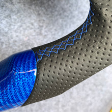 Load image into Gallery viewer, CZD Autoparts for  Dodge (SRT) Challenger 2015-2021 carbon carbon fiber steering wheel gloss blue wire carbon fiber trim