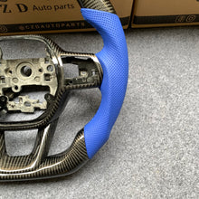 Load image into Gallery viewer, CZD Autoparts For Honda 11th gen Civic XI carbon fiber steering wheel blue perforated leather sides