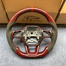 Load image into Gallery viewer, CZD Autoparts For Honda 11th gen Civic carbon fiber steering wheel gloss red carbon fiber trim