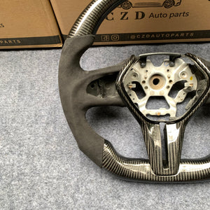 CZD auto parts for 2018-2019 Infiniti Q50/Q60/QX50 carbon fiber steering wheel with black alcantara