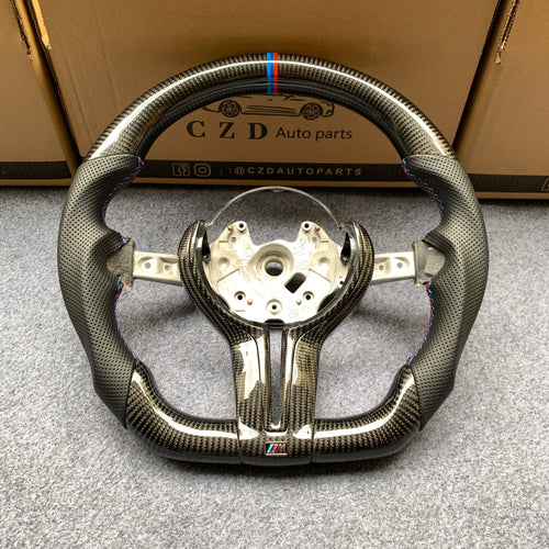 CZD Autoparts For BMW M2 F87 M3 F80 M4 F82 carbon fiber steering wheel gloss carbon fiber trim