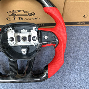 CZD Autoparts For Dodge Durango 2018-2021 carbon fiber steering wheel gloss carbon fiber top&bottom