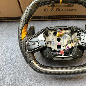 2020 Chevrolet Corvette C8  carbon fiber steering wheel from CZD with yellow thumbgrips