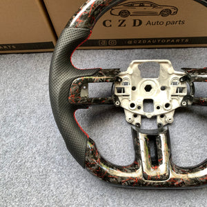 2015-2017 Ford SHELBY GT350 carbon fiber steering wheel from czd auto parts with blake perforated